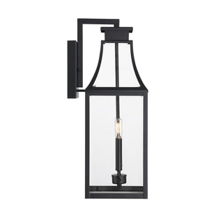 Emery Two Light Outdoor Wall Lantern in Matte Black