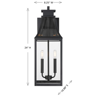 Emery Two Light Outdoor Wall Lantern in Matte Black