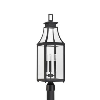 Emery Three Light Outdoor Post Lantern in Matte Black