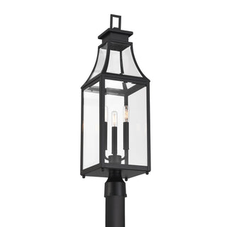 Emery Three Light Outdoor Post Lantern in Matte Black