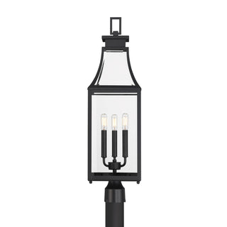 Emery Three Light Outdoor Post Lantern in Matte Black