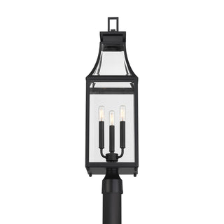 Emery Three Light Outdoor Post Lantern in Matte Black