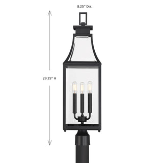 Emery Three Light Outdoor Post Lantern in Matte Black