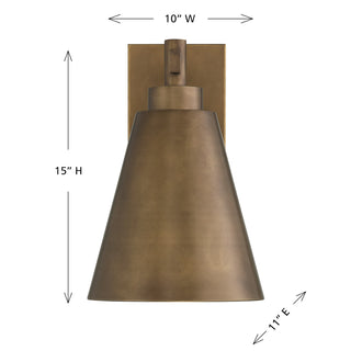 Ryder One Light Outdoor Wall Lantern in Atlas Bronze