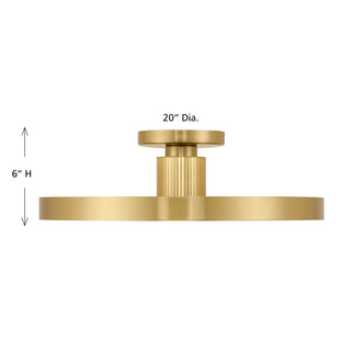 Thayer LED Semi-Flush Mount in Warm Brass