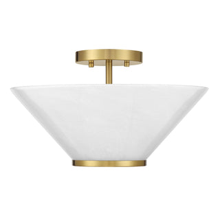 Blair Three Light Convertible Semi-Flush /Pendant in Warm Brass