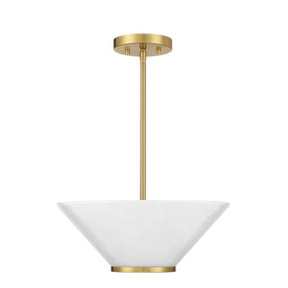 Blair Three Light Convertible Semi-Flush /Pendant in Warm Brass