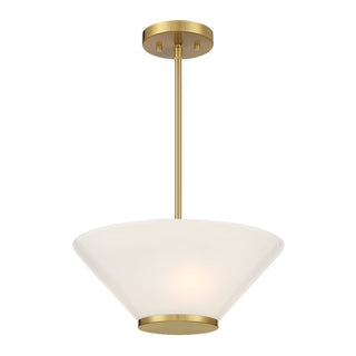 Blair Three Light Convertible Semi-Flush /Pendant in Warm Brass