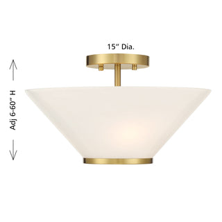 Blair Three Light Convertible Semi-Flush /Pendant in Warm Brass