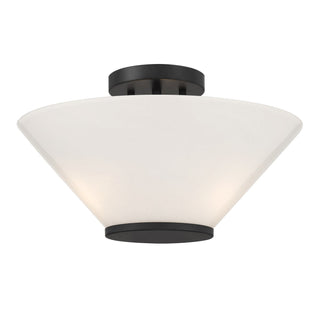 Blair Three Light Convertible Semi-Flush /Pendant in Matte Black