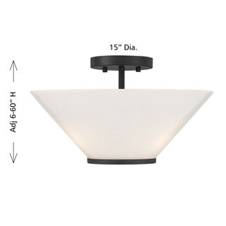 Blair Three Light Convertible Semi-Flush /Pendant in Matte Black