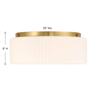 Edgemont Four Light Flush Mount in Warm Brass
