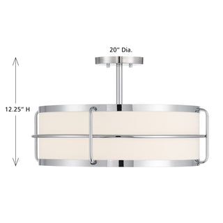 Chauncey Four Light Semi-Flush Mount in Chrome