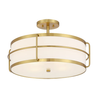 Chauncey Four Light Semi-Flush Mount in Warm Brass