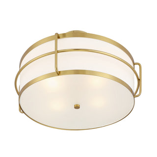 Chauncey Four Light Semi-Flush Mount in Warm Brass