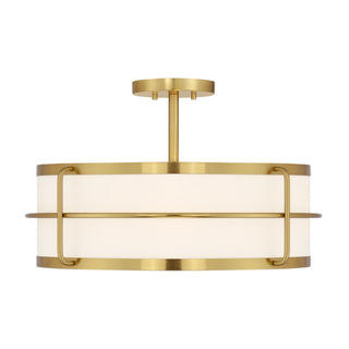 Chauncey Four Light Semi-Flush Mount in Warm Brass