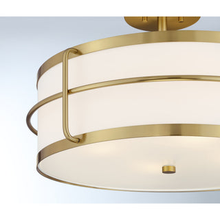 Chauncey Four Light Semi-Flush Mount in Warm Brass