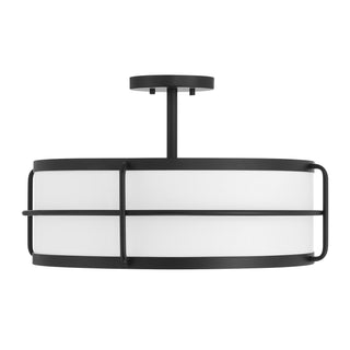 Chauncey Four Light Semi-Flush Mount in Matte Black