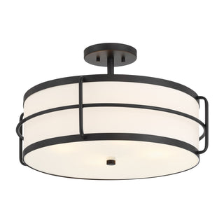 Chauncey Four Light Semi-Flush Mount in Matte Black