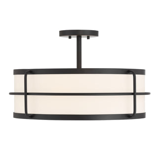 Chauncey Four Light Semi-Flush Mount in Matte Black