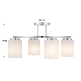 Herron Four Light Semi-Flush Mount in Chrome