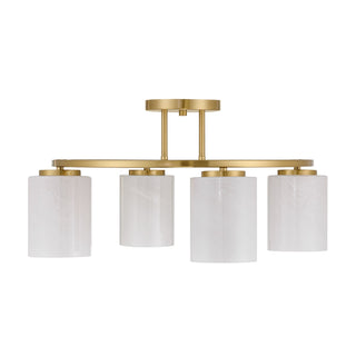 Herron Four Light Semi-Flush Mount in Warm Brass