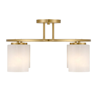 Herron Four Light Semi-Flush Mount in Warm Brass