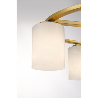 Herron Four Light Semi-Flush Mount in Warm Brass