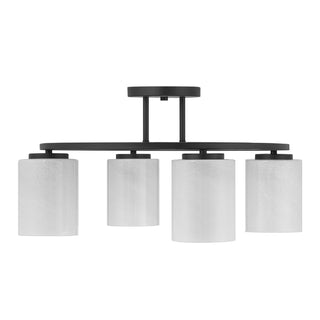 Herron Four Light Semi-Flush Mount in Matte Black