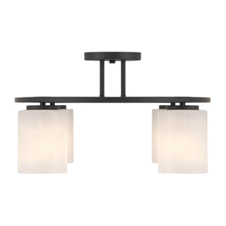 Herron Four Light Semi-Flush Mount in Matte Black