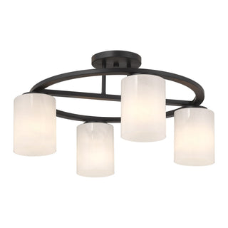Herron Four Light Semi-Flush Mount in Matte Black