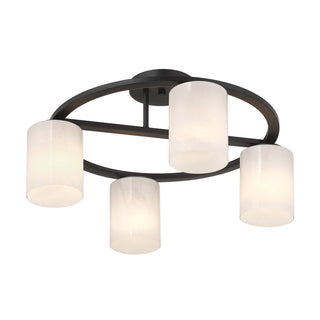 Herron Four Light Semi-Flush Mount in Matte Black