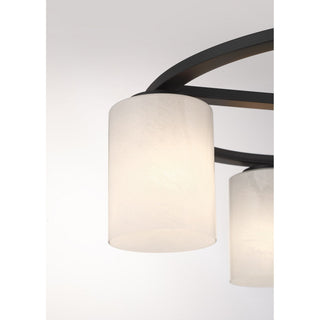 Herron Four Light Semi-Flush Mount in Matte Black