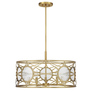 Balfour Five Light Convertible Semi-Flush /Pendant in Warm Brass