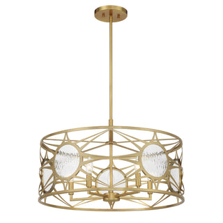 Balfour Five Light Convertible Semi-Flush /Pendant in Warm Brass