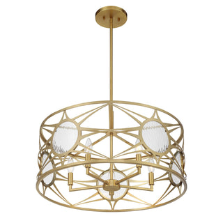 Balfour Five Light Convertible Semi-Flush /Pendant in Warm Brass