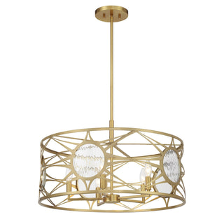 Balfour Five Light Convertible Semi-Flush /Pendant in Warm Brass