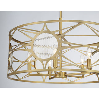 Balfour Five Light Convertible Semi-Flush /Pendant in Warm Brass