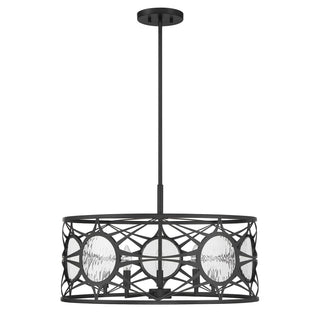 Balfour Five Light Convertible Semi-Flush /Pendant in Matte Black