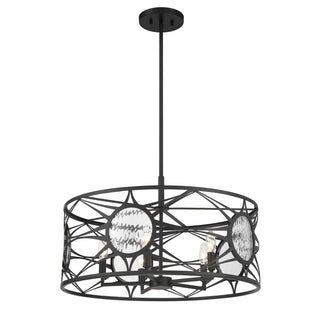 Balfour Five Light Convertible Semi-Flush /Pendant in Matte Black