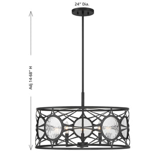 Balfour Five Light Convertible Semi-Flush /Pendant in Matte Black