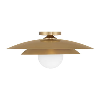 Sherrer One Light Semi-Flush Mount in Warm Brass