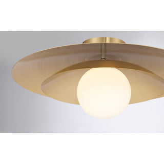 Sherrer One Light Semi-Flush Mount in Warm Brass