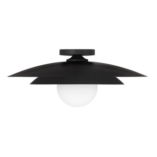 Sherrer One Light Semi-Flush Mount in Matte Black