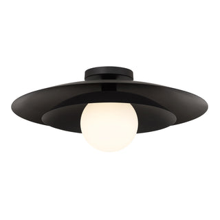 Sherrer One Light Semi-Flush Mount in Matte Black