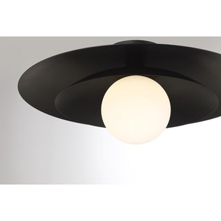 Sherrer One Light Semi-Flush Mount in Matte Black