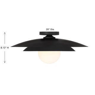 Sherrer One Light Semi-Flush Mount in Matte Black