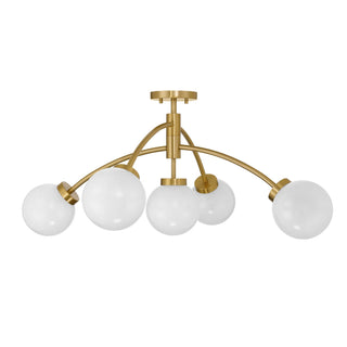 Redfield LED Semi-Flush Mount in Warm Brass