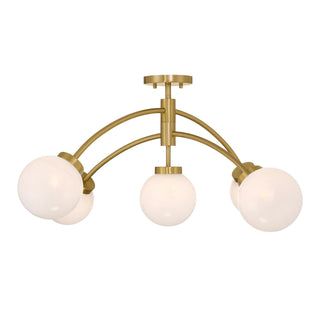 Redfield LED Semi-Flush Mount in Warm Brass