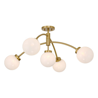 Redfield LED Semi-Flush Mount in Warm Brass